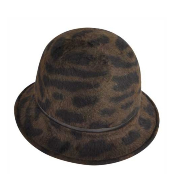 Kangol Animal Print Angora Cloche Cap / Hat Size Small - Picture 2 of 8